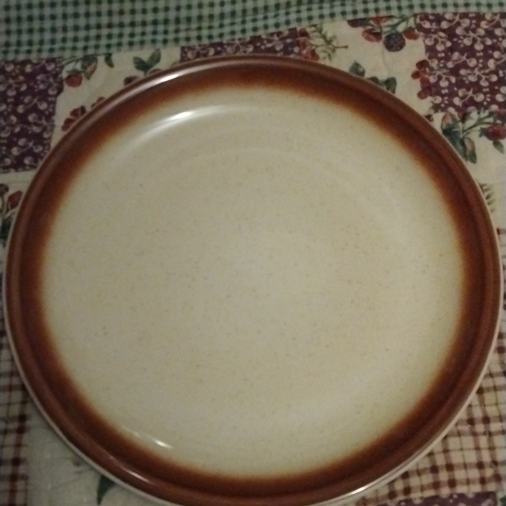 Vintage Buffalo China   Brown Rim  Set of 6 vintage Buffalo China